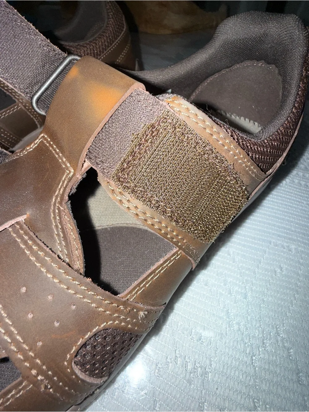 Dunham Men's Brown Leather Fisherman Sandals